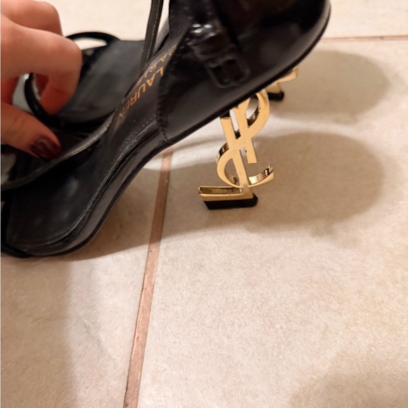 Saint Laurent Glossy Black Women's Heels - Picture 2 of 7